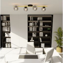 Emibig Splendi lampa podsufitowa 4x10W czarny/złoty/grafit 1246/4