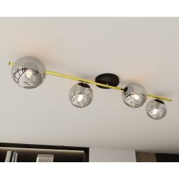 Emibig Splendi lampa podsufitowa 4x10W czarny/złoty/grafit 1246/4