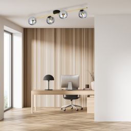 Emibig Splendi lampa podsufitowa 4x10W czarny/złoty/grafit 1246/4