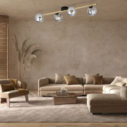 Emibig Splendi lampa podsufitowa 4x10W czarny/złoty/grafit 1246/4