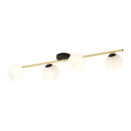 Emibig Splendi lampa podsufitowa 4x10W czarny/złoty/opal 1248/4