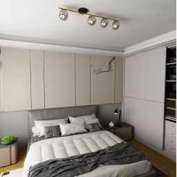 Emibig Monza lampa podsufitowa 4x10W czarny/złoty/grafit 1250/4