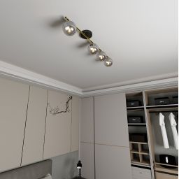 Emibig Monza lampa podsufitowa 4x10W czarny/złoty/grafit 1250/4