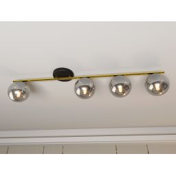 Emibig Monza lampa podsufitowa 4x10W czarny/złoty/grafit 1250/4