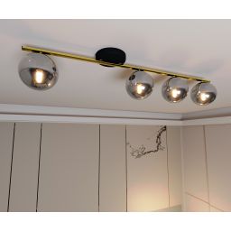 Emibig Monza lampa podsufitowa 4x10W czarny/złoty/grafit 1250/4