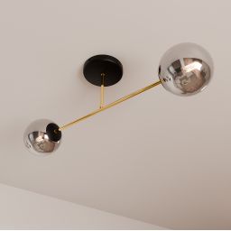 Emibig Magnum lampa podsufitowa 2x10W czarny/złoty/grafit 1269/2