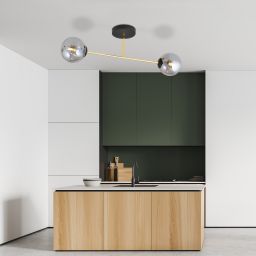 Emibig Magnum lampa podsufitowa 2x10W czarny/złoty/grafit 1269/2