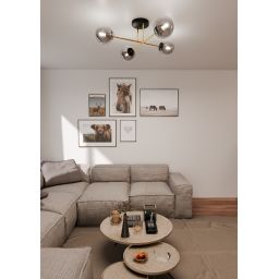 Emibig Magnum lampa podsufitowa 4x10W czarny/złoty/grafit 1269/4