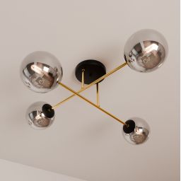 Emibig Magnum lampa podsufitowa 4x10W czarny/złoty/grafit 1269/4
