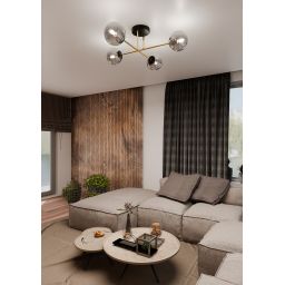 Emibig Magnum lampa podsufitowa 4x10W czarny/złoty/grafit 1269/4