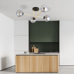 Emibig Magnum lampa podsufitowa 4x10W czarny/złoty/grafit 1269/4