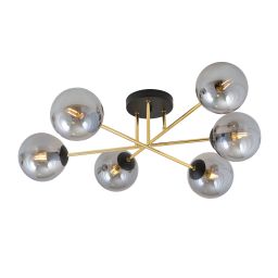 Emibig Magnum lampa podsufitowa 6x10W czarny/złoty/grafit 1269/6