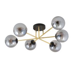 Emibig Magnum lampa podsufitowa 6x10W czarny/złoty/grafit 1269/6