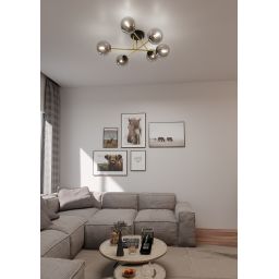 Emibig Magnum lampa podsufitowa 6x10W czarny/złoty/grafit 1269/6