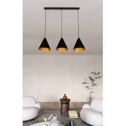Emibig Rebel lampa wisząca 3x15 W czarna-złota 1271/3