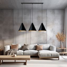 Emibig Rebel lampa wisząca 3x15 W czarna-złota 1271/3