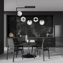 Emibig Soma lampa podsufitowa 5x10W czarny/szkło przezroczyste 1289/5