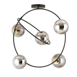 Emibig Stardom lampa podsufitowa 5x10W czarny/szkło grafitowe 1292/5