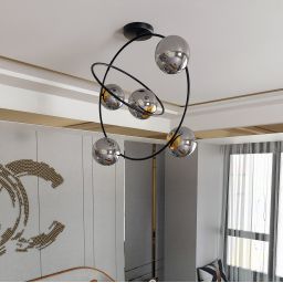 Emibig Stardom lampa podsufitowa 5x10W czarny/szkło grafitowe 1292/5