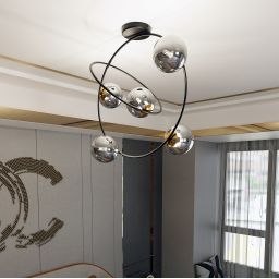 Emibig Stardom lampa podsufitowa 5x10W czarny/szkło grafitowe 1292/5