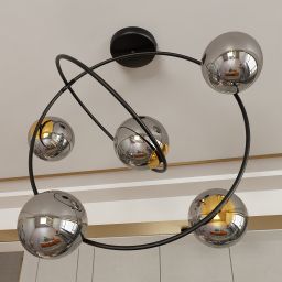 Emibig Stardom lampa podsufitowa 5x10W czarny/szkło grafitowe 1292/5