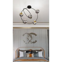Emibig Stardom lampa podsufitowa 5x10W czarny/szkło grafitowe 1292/5