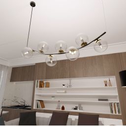 Emibig Ritz lampa wisząca 7x10W czarny/szkło przezroczyste 1296/7