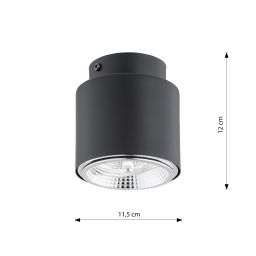 Emibig Nano lampa podsufitowa 1x10 W czarna 1310/1