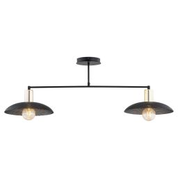 Emibig Spirit lampa podsufitowa 2x15W czarny/złoty 1320/2