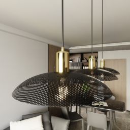 Emibig Spirit lampa wisząca 3x15 W czarny/złoty 1320/3