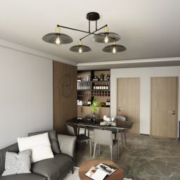Emibig Spirit lampa podsufitowa 4x15 W czarna-złota 1320/4