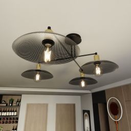 Emibig Spirit lampa podsufitowa 4x15 W czarna-złota 1320/4