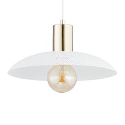 Emibig Spirit lampa wisząca 1x15 W biała-złota 1321/1
