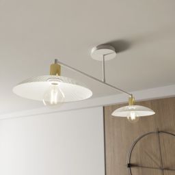 Emibig Spirit lampa podsufitowa 2x15W biały/złoty 1321/2