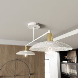 Emibig Spirit lampa podsufitowa 2x15W biały/złoty 1321/2