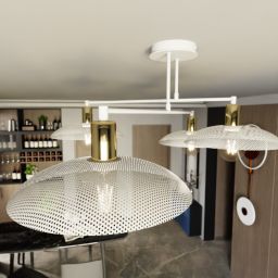 Emibig Spirit lampa podsufitowa 4x15 W biały/złoty 1321/4