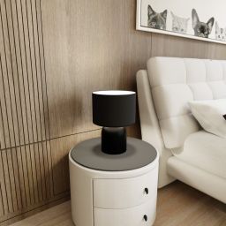 Emibig Aspen lampa stołowa 1x15 W czarny/biały 1322/LN1