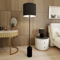 Emibig Aspen lampa stojąca 1x15 W czarny/biały 1322/LP1