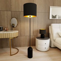 Emibig Aspen lampa stojąca 1x15 W czarny/złoty 1323/LP1