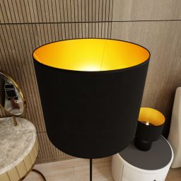 Emibig Aspen lampa stojąca 1x15 W czarny/złoty 1323/LP1