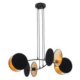 Emibig Motif lampa wisząca 4x10 W czarna-złota 1325/4