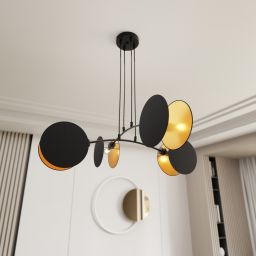 Emibig Motif lampa wisząca 4x10 W czarna-złota 1325/4