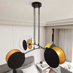 Emibig Motif lampa wisząca 4x10 W czarna-złota 1325/4