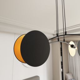 Emibig Motif lampa wisząca 4x10 W czarna-złota 1325/4