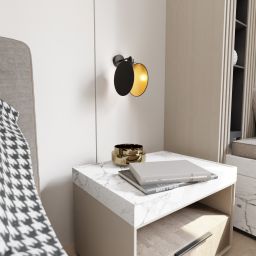 Emibig Motif kinkiet 1x10 W czarny-złoty 1325/K1