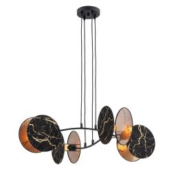 Emibig Motif lampa wisząca 4x10 W czarna-złota 1327/4