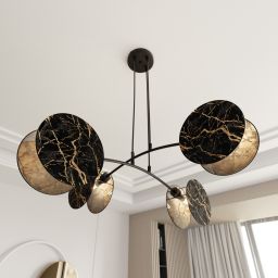 Emibig Motif lampa wisząca 4x10 W czarna-złota 1327/4