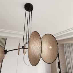 Emibig Motif lampa wisząca 4x10 W czarna-piaskowa 1328/4