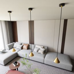 Emibig Elit lampa wisząca 1x12W złoty/czarny 1329/1