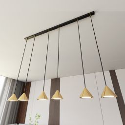 Emibig Elit lampa wisząca 6x12W złoty/czarny 1329/6